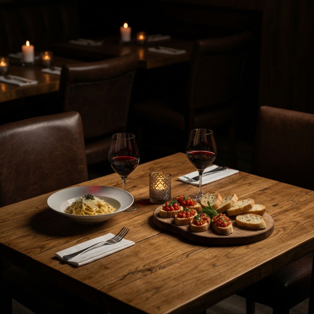 Mesa con comida italiana